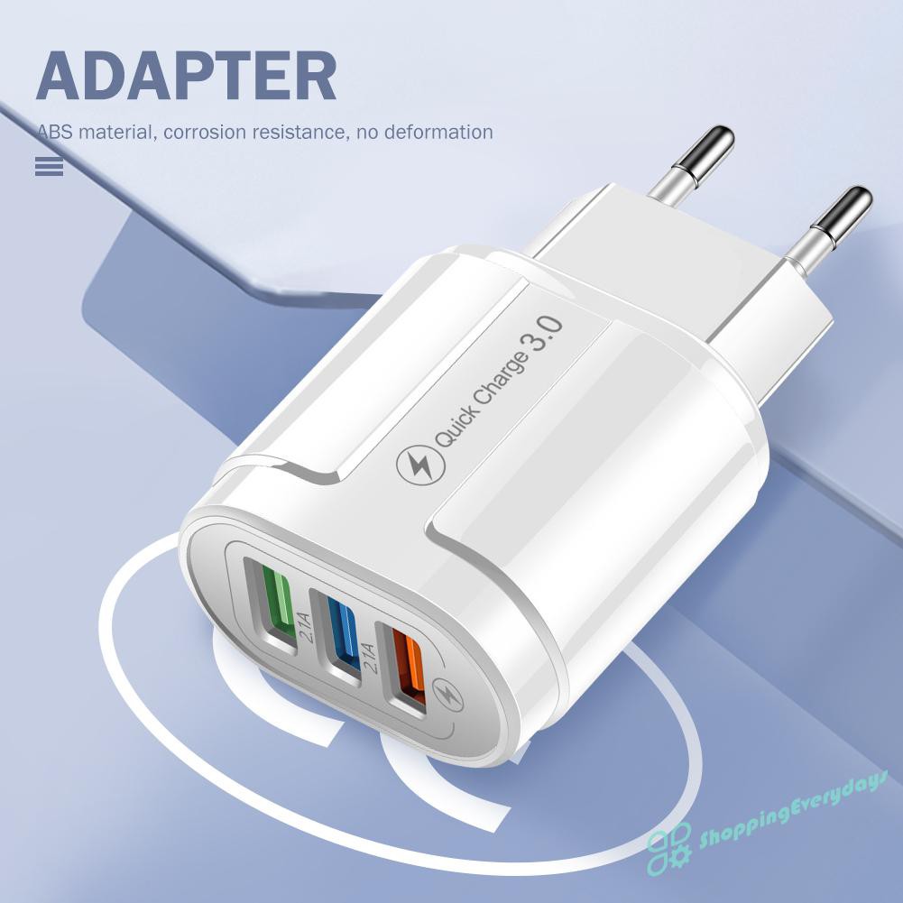 Củ Sạc Nhanh Qc3.0 3 Cổng Usb