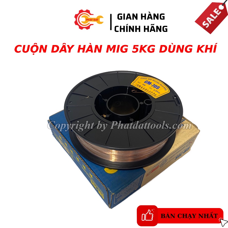 Cuộn dây hàn MIG 5kg dùng khí GEMINI GM-70S Kim Tín