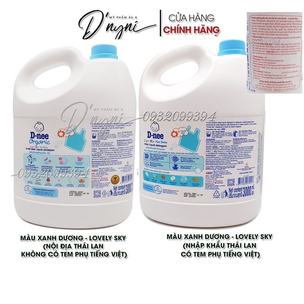 (NỘI ĐỊA THÁI) Nước Giặt Xả Dnee Cho Bé 3000ml Thái Lan