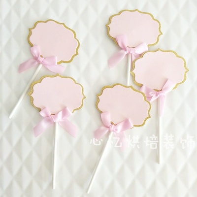 Bộ 5 Thẻ Giấy Hình Trái Tim Trang Trí Bánh cupcake