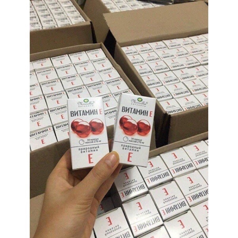 [Chuẩn Auth] 1 hộp 30 viên Vitamin E đỏ Của Nga (hàng chính hãng của Nga)
