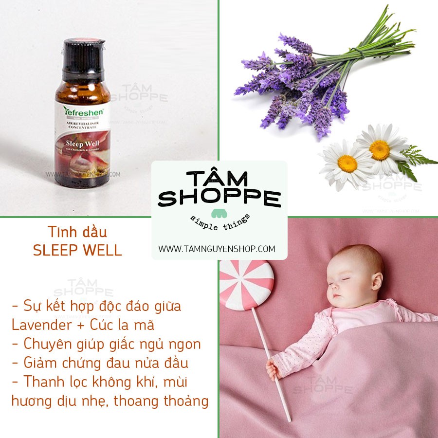 Tinh dầu Sleep Well 20ml REFRESHEN (Giúp ngủ ngon) DXTD