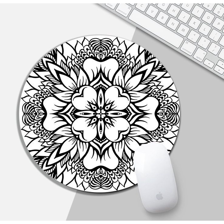 Thảm Lót Chuột Chống Trượt Chống Thấm Nước 20X2CM Họa Tiết Hoa Mandala