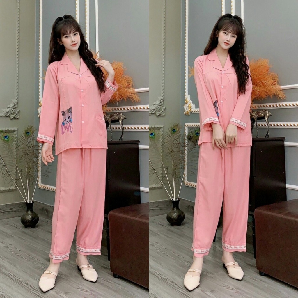 Bộ Bầu Và Sau Sinh Pijama Dài Tay Quần Dài 2 Chức Năng Có Khóa Cho Con Bú Mặc ở Nhà A074 Lin Store66