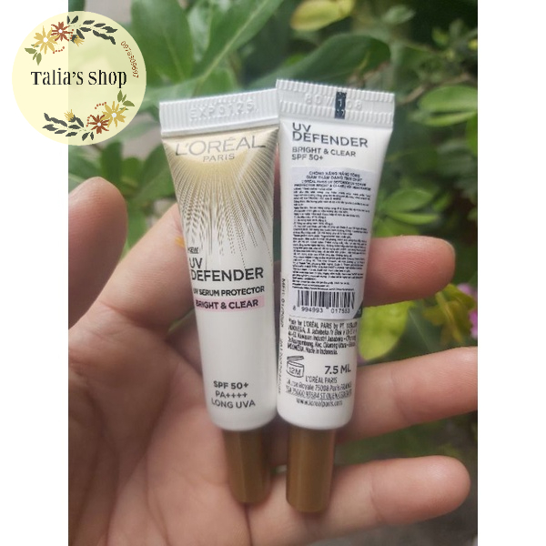 7.5ml - KEM CHỐNG NẮNG Loreal UV Defender SPF50+PA++++ Bright& Clear - TUÝP MINI
