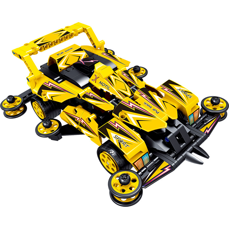 Le series đua xe công nghệ cao kéo lùi xe bốn bánh xếp hình sáng tạo lắp ráp khối xây dựng món quà cậu bé đồ chơi trẻ em