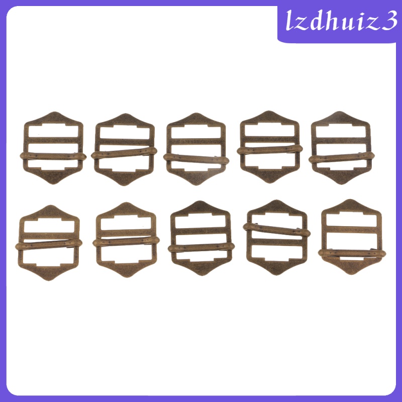 Gemgem Loey 10Pcs Metal Adjustable Webbing Slider Buckle Sliding Bar Strap Adjuster 20mm