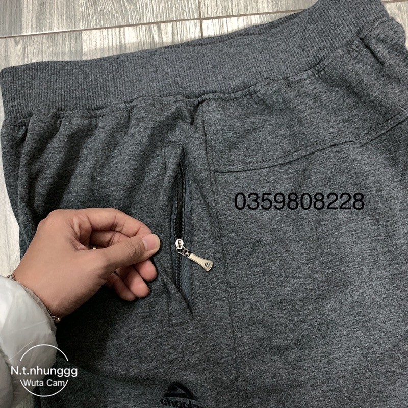 Bộ quần áo nỉ thể thao nam trung niên cổ tròn Ảnh thật