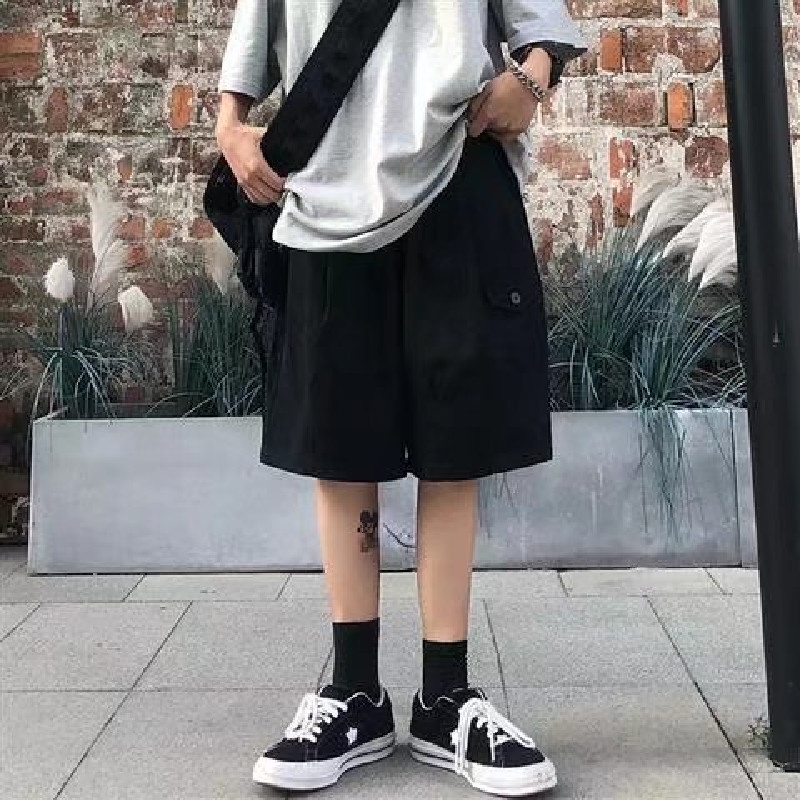 【M-3XL】Quần Short Kaki Ống Rộng Có Túi Phong Cách Hip Hop Thời Trang Mùa Hè Cho Nam Cỡ Lớn M-3XL