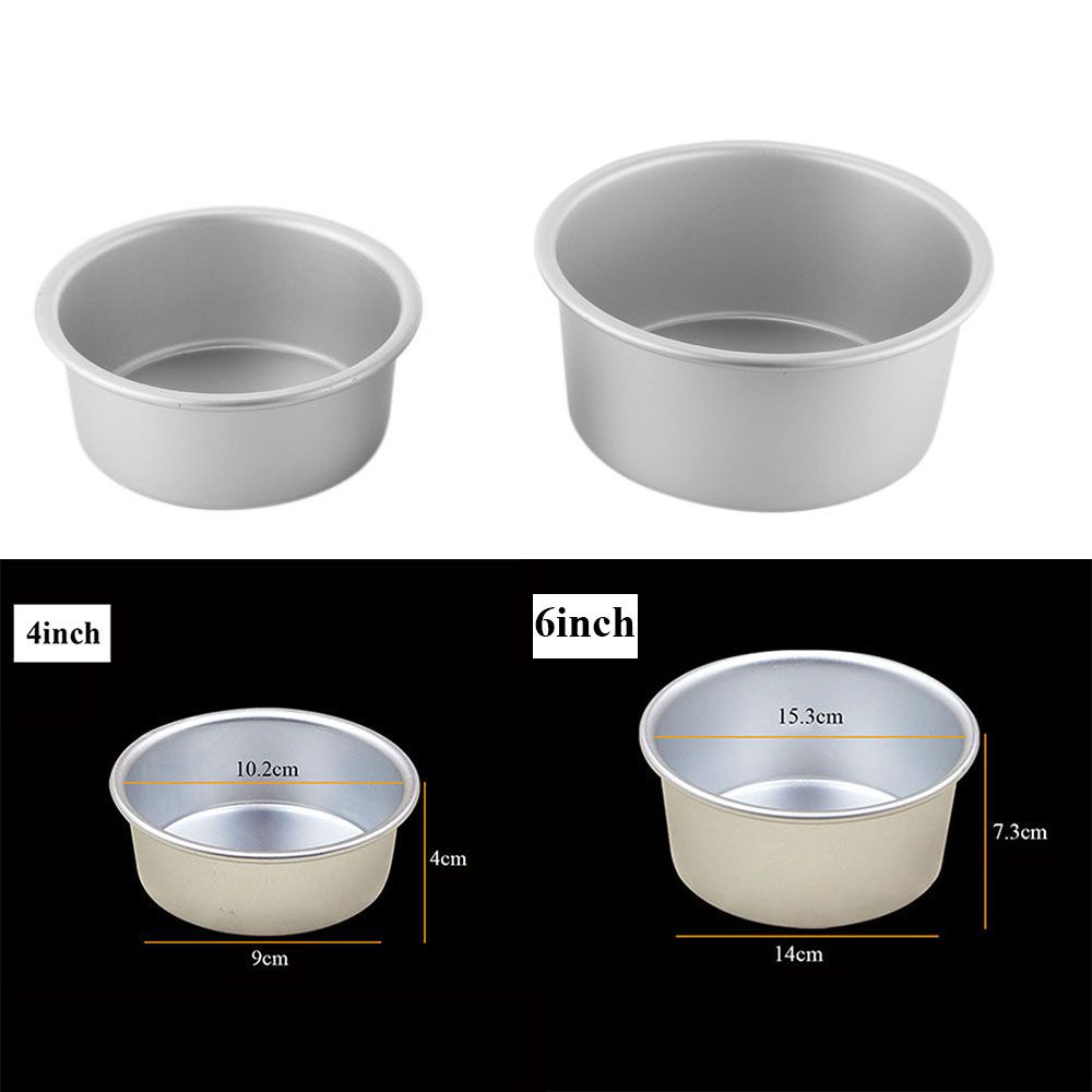 Khuôn Làm Bánh Pudding / Pudding / Pudding / Bánh Đáy Tròn Cố Định Bằng Hợp Kim Nhôm 4 / 6inch Diy