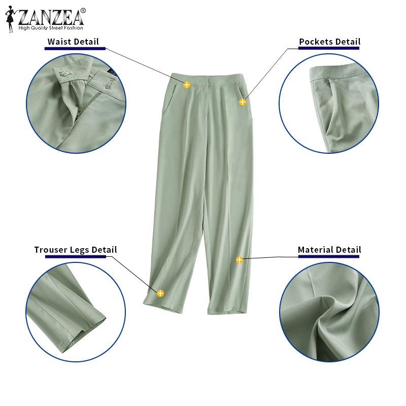 Zanzea Quần Dài Ống Rộng Thời Trang Hàn Quốc