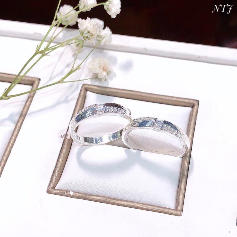 Nhẫn đôi nhẫn cặp nhẫn cưới bạc ta mẫu mới LINH MIU SILVER NoBrandUnisexSilver