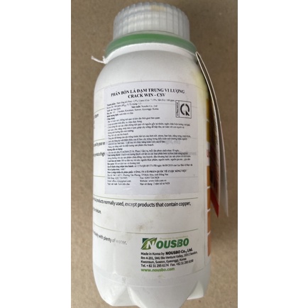 Phân Bón Lá Canxi Bo Hàn Quốc Cao Cấp 500ml Crack Win CSV