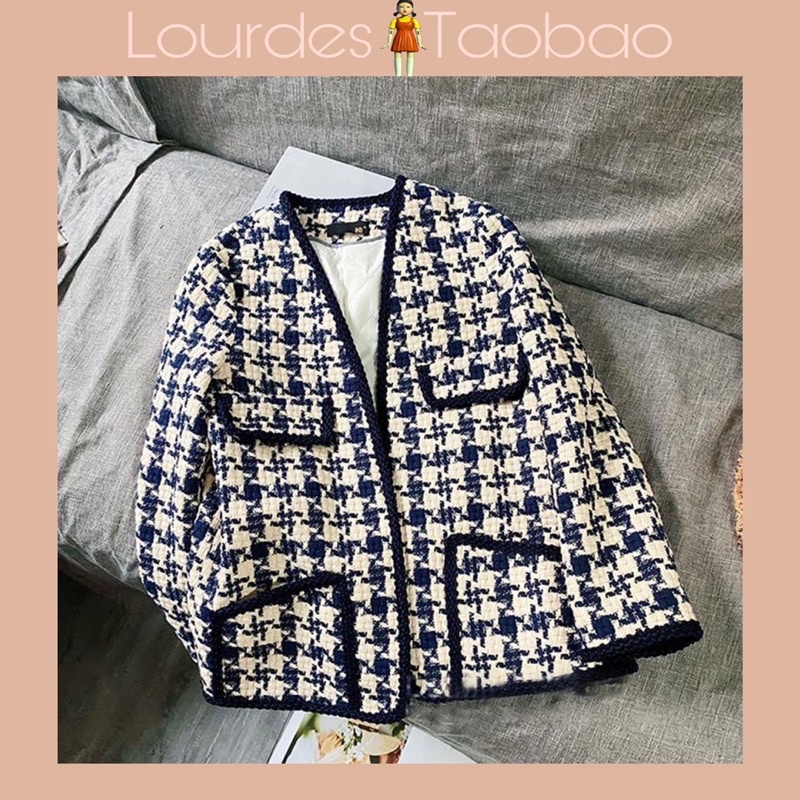Áo Khoác Dạ Tweed Kẻ QCCC ( Kèm Ảnh Shop )