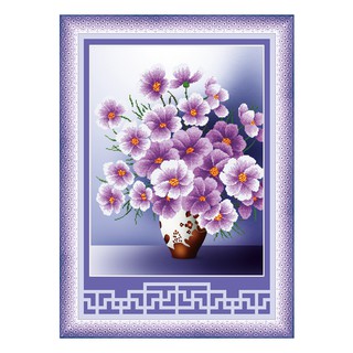 Tranh thêu Bình Hoa Tím ms 53206