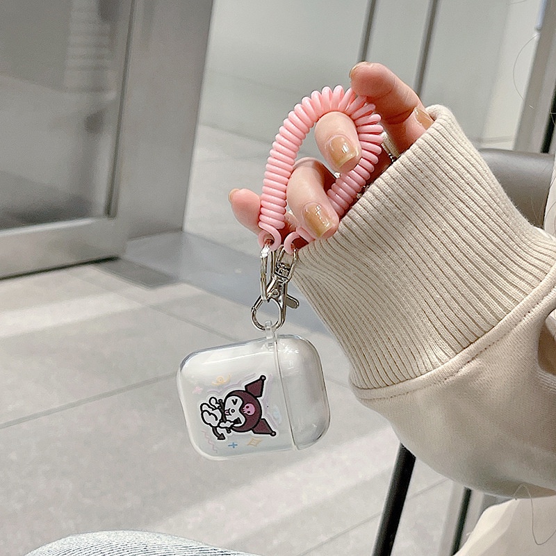 Vỏ Bảo Vệ Hộp Sạc Tai Nghe airpods 1 2 Pro 3rd Generation Pro 1/2 Trong Suốt Chống Sốc Họa Tiết Hoạt Hình Kèm Dây Đeo Kiểu Nhật Hàn