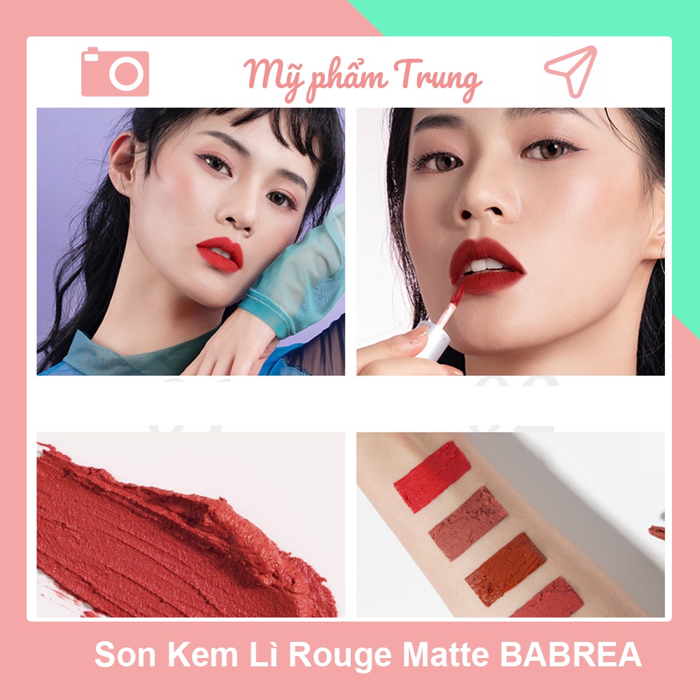 Son Kem Lì Rouge Matte BABREA Lâu Trôi, Mềm Môi Với 8 Màu Trẻ Trung, Thời Thượng Phù Hợp Cho Giới Trẻ