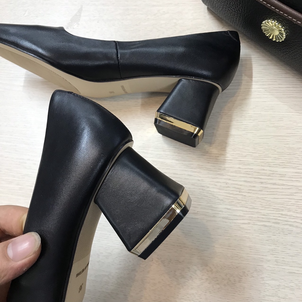 Giầy Cao Gót Nữ Da Thật Gót Trụ Cao 5cm VNXK