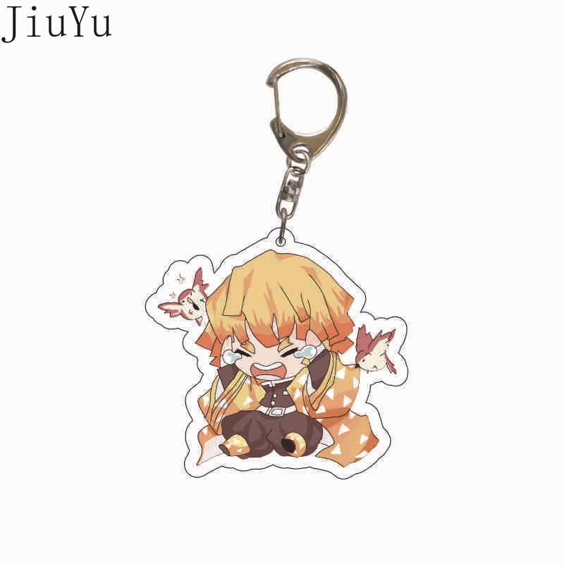 Móc Chìa Khóa Bằng Acrylic In Họa Tiết Hoạt Hình Demon Slayer Dễ Thương Cho Cặp Đôi
