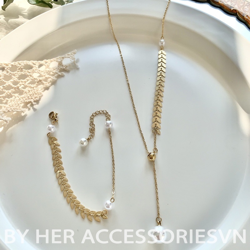 Dây Chuyền, Vòng Cổ Dải Nguyệt Quế Thanh Lịch, Phong Cách Hàn Quốc, Her Accessories C19