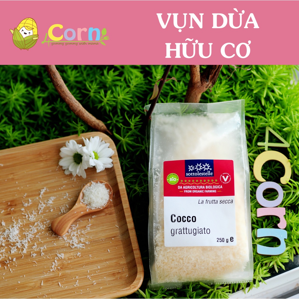 Vụn dừa hữu cơ (cơm dừa sấy) Sottolestelle - Cho bé 7m+