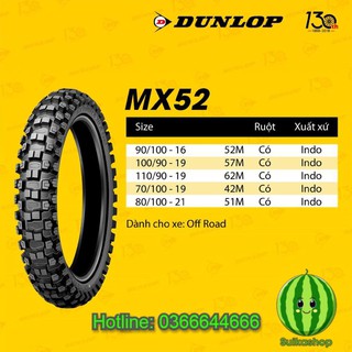 Lốp xe máy Dunlop 110/90-19 MX52 GEOMAX