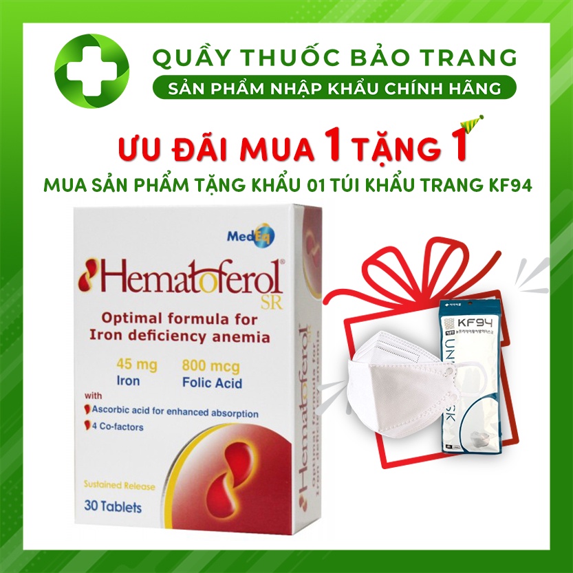 HEMATOFEROL - VIÊN UỐNG BỔ SUNG SẮT, AXIT FOLIC DÙNG CHO NGƯỜI THIẾU MÁU, KHÔNG GÂY TÁO BÓN