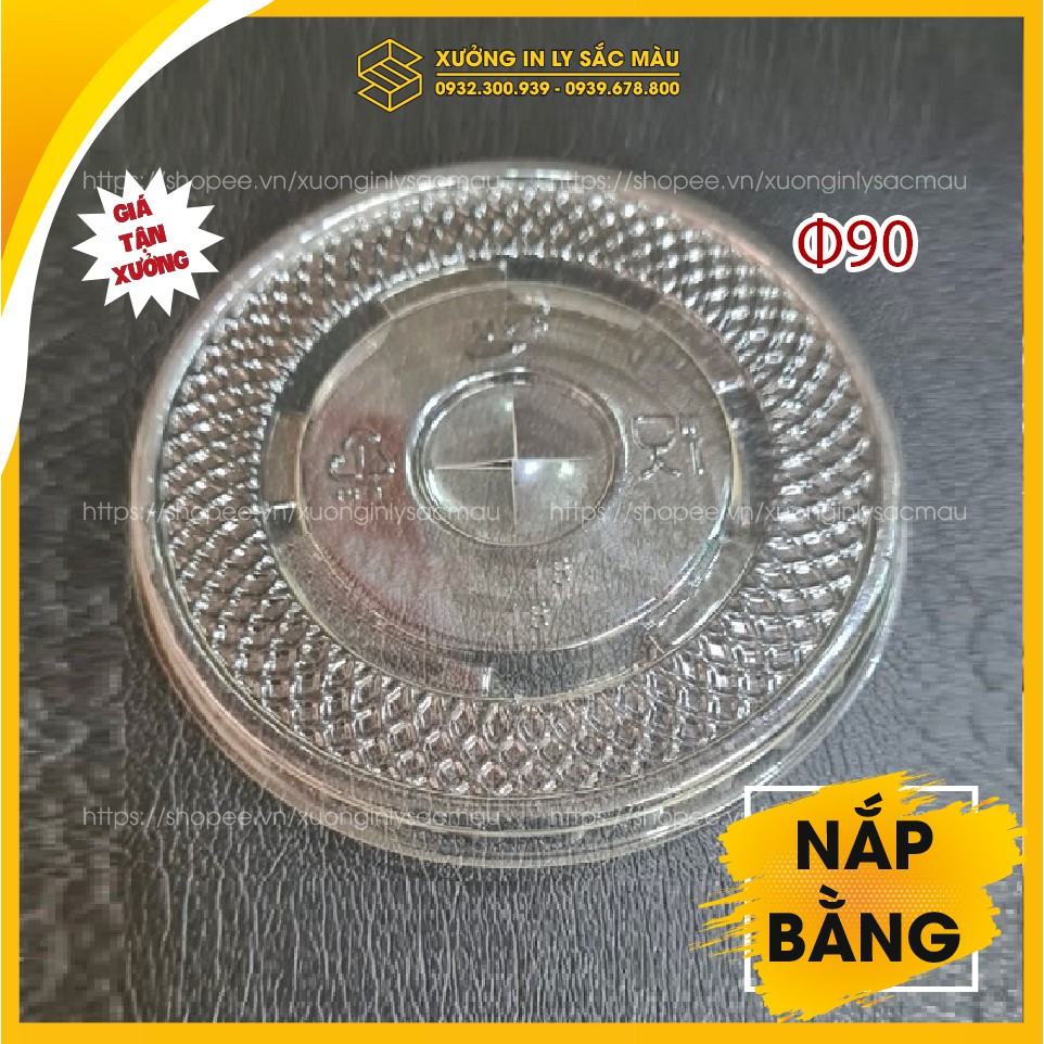 Sỉ 50 Nắp bằng PET 90 - 93 - 95 - 98, nắp ly trà sữa cà phê nước ép