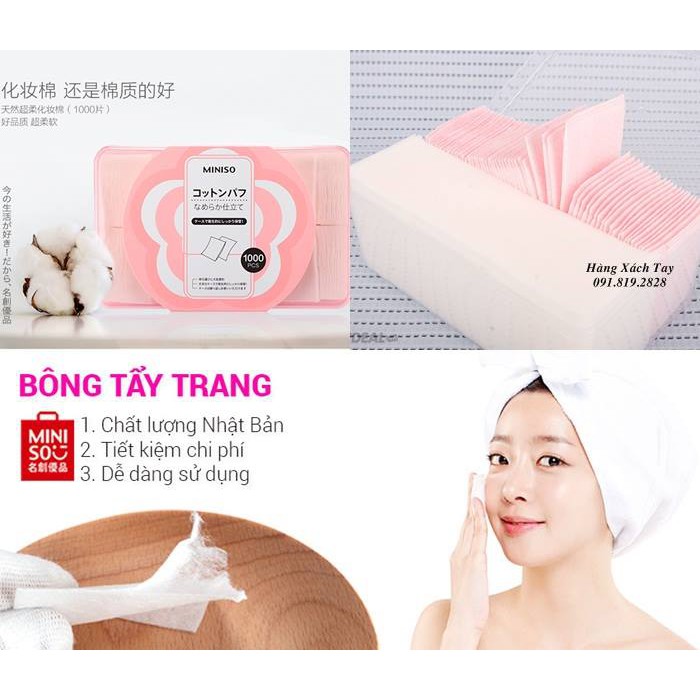 BÔNG TẨY TRANG MINISO LOẠI 1000 MIẾNG