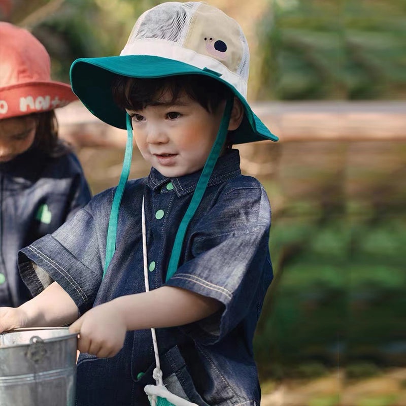 Bộ Áo Thun Cotton + Quần Short Denim Màu Trơn In Chữ Phong Cách Hàn Quốc Thời Trang Mùa Hè Cho Bé Trai