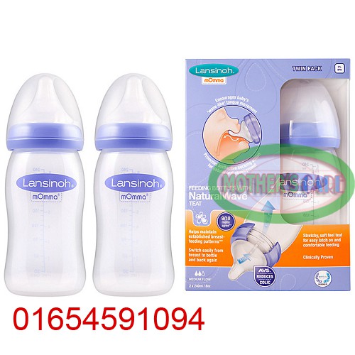 Bình sữa Lansinoh Momma 160ml - 240ml