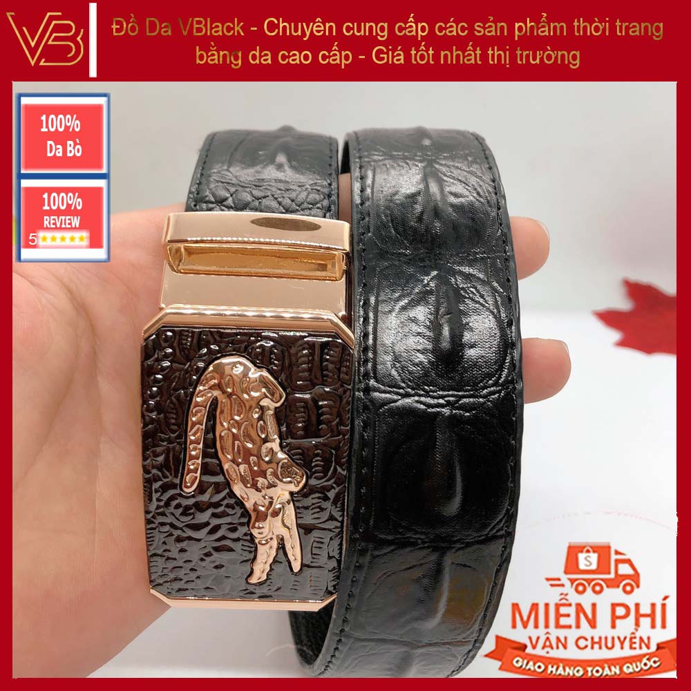 [Big Sale] Thắt lưng nam da bò vân cá sấu VB003 - Dây thắt lưng nam da bò thật - Bảo hành 12 tháng