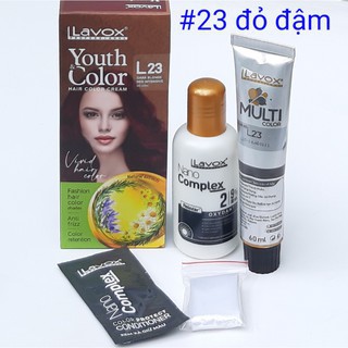 Kem nhuộm màu thời trang Youth color Lavox L23 đỏ đậm