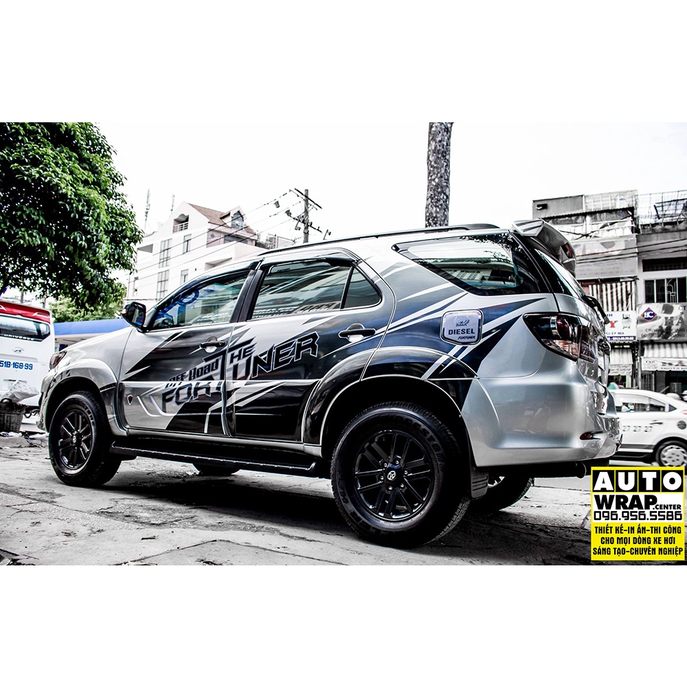 Tem họa tiết xe Fortuner Offroad - Tem họa tiết ô tô Toyota, tem dán sườn xe thể thao