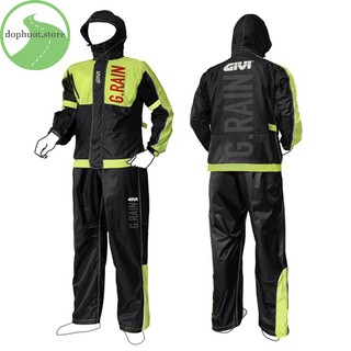 Áo mưa bộ Givi G-Rain, có mũ, mẫu đẹp, hàng chính hãng.