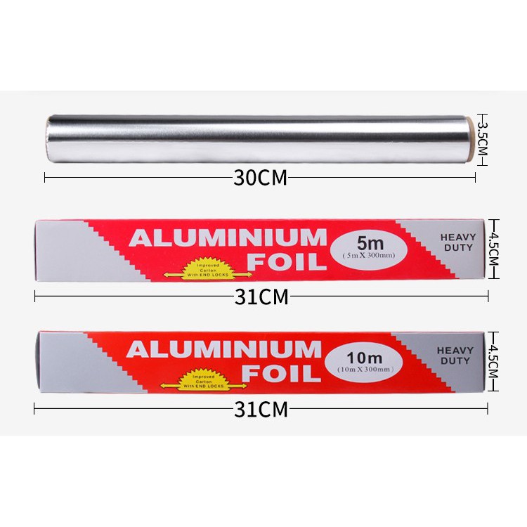 Cuộn giấy bạc, giấy bọc nướng, 5m 10m 20m