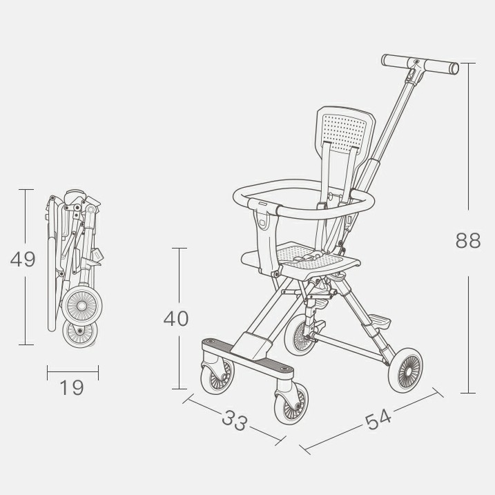 [FRESHIP] [CAO CẤP] Xe đẩy gấp gọn cho bé có mái che Playkids X1 – Xe đẩy đảo hai chiều, thông minh DC020