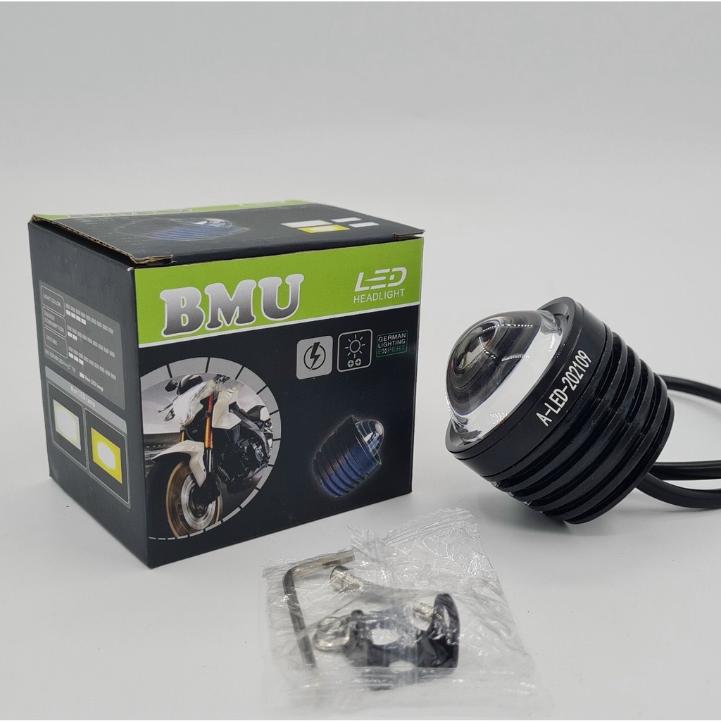 Đèn Trợ sáng BMU bi cầu T20 Pha trắng cốt vàng