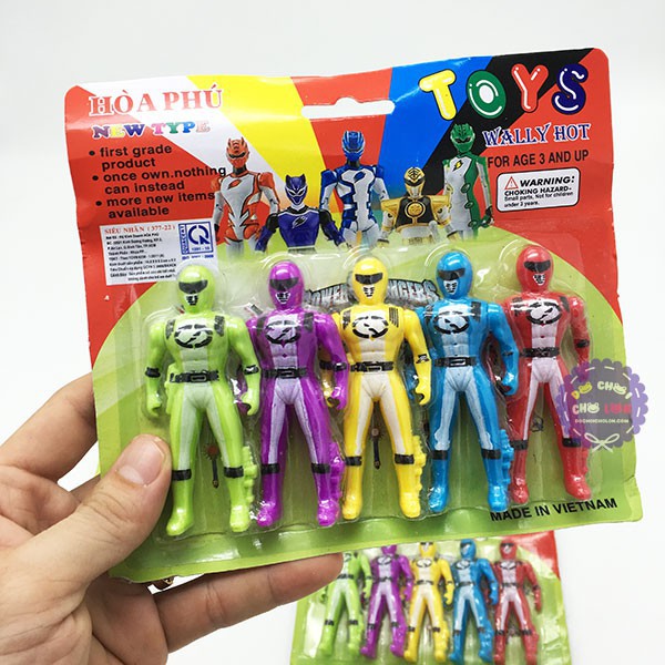 Vỉ đồ chơi 5 anh em siêu nhân mini bằng nhựa - Khaditoys