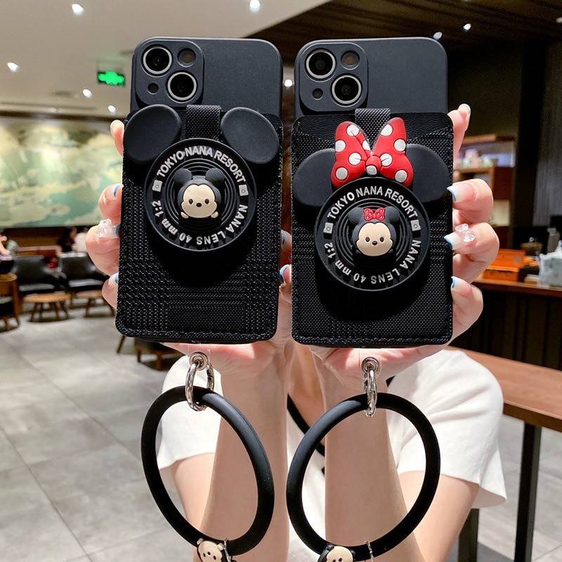 Ốp Điện Thoại Dạng Ví Hình Mickey / Minnie Cho Samsung Galaxy A73 A53 A33 A23 A13 A52 A72 A52S A32 A12 S22 S21 S20 FE Ultra +