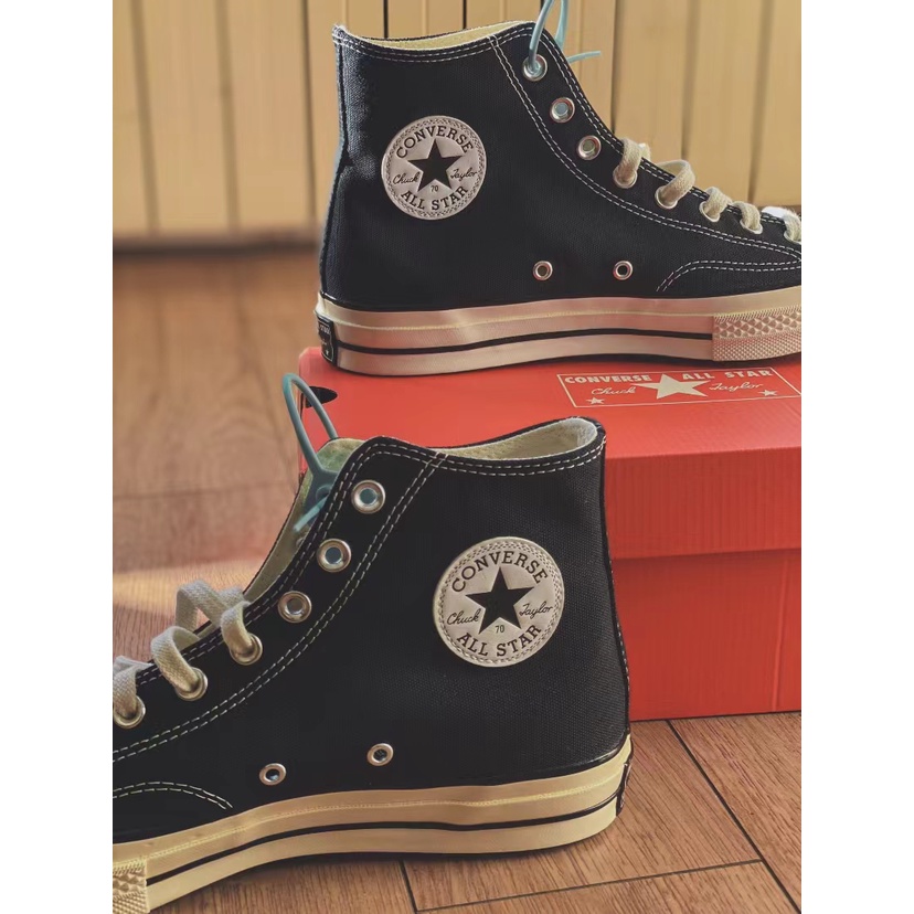 Giày Thể Thao 70S Vải Canvas Màu Đen Cá Tính Cho Nữ