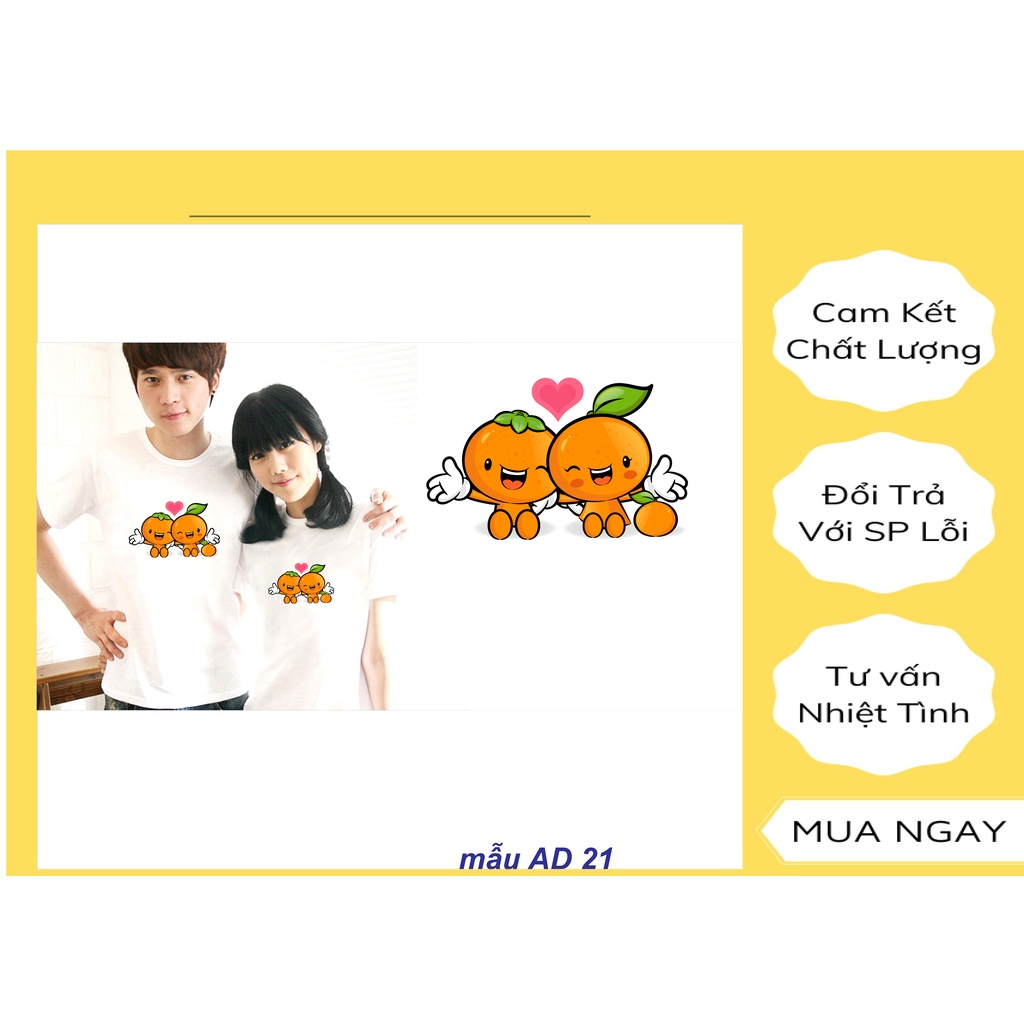 Áo đôi nam nữ tay cộc in hình ngộ nghĩnh , áo cặp in hình phong cách HÀN QUỐC