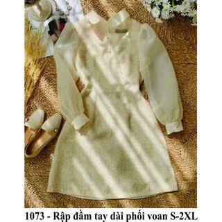 Rập đầm dáng A tay phối voan mã 1073- giấy A0 (BẢN VẼ)