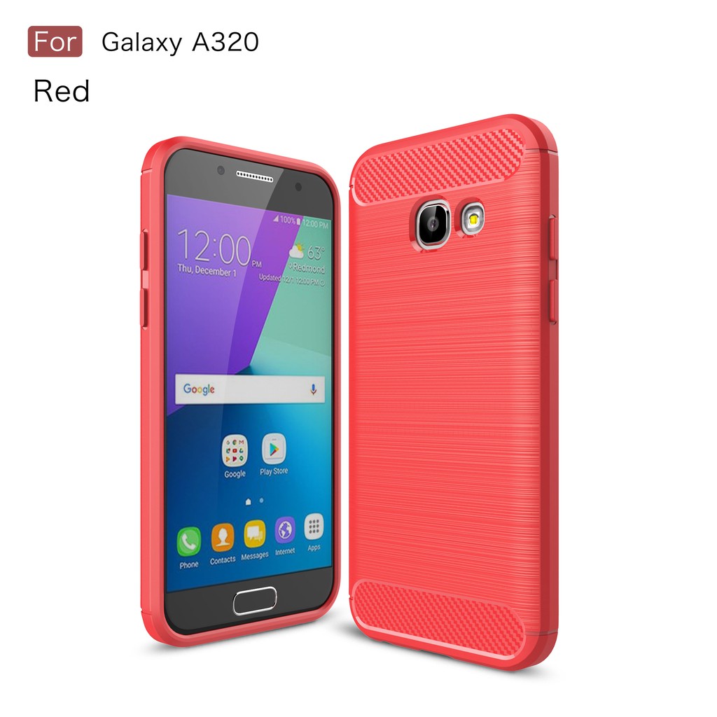 Ốp điện thoại bề mặt nhám phủ sợi carbon cho Samsung Galaxy A3 / A5 / A7 2017