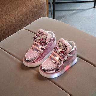 Giày hello kitty Đính Nơ Có Đèn led Cho Bé