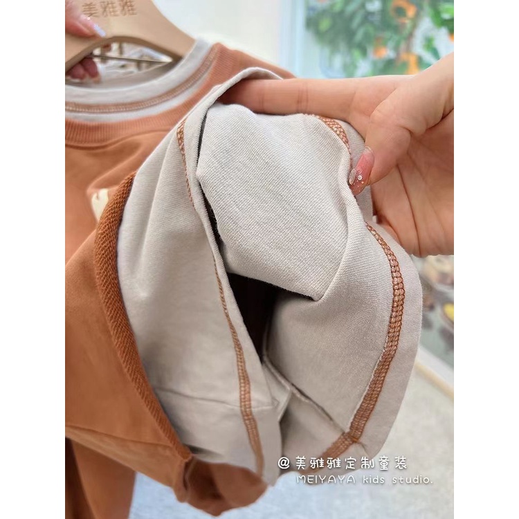 [Babycat] Hàng Có Sẵn Bộ Đồ Ba Món Áo Sweater Ba Món Phong Cách Harajuku Nhật Bản Hàn Quốc Thoải Mái Cho Trẻ Em