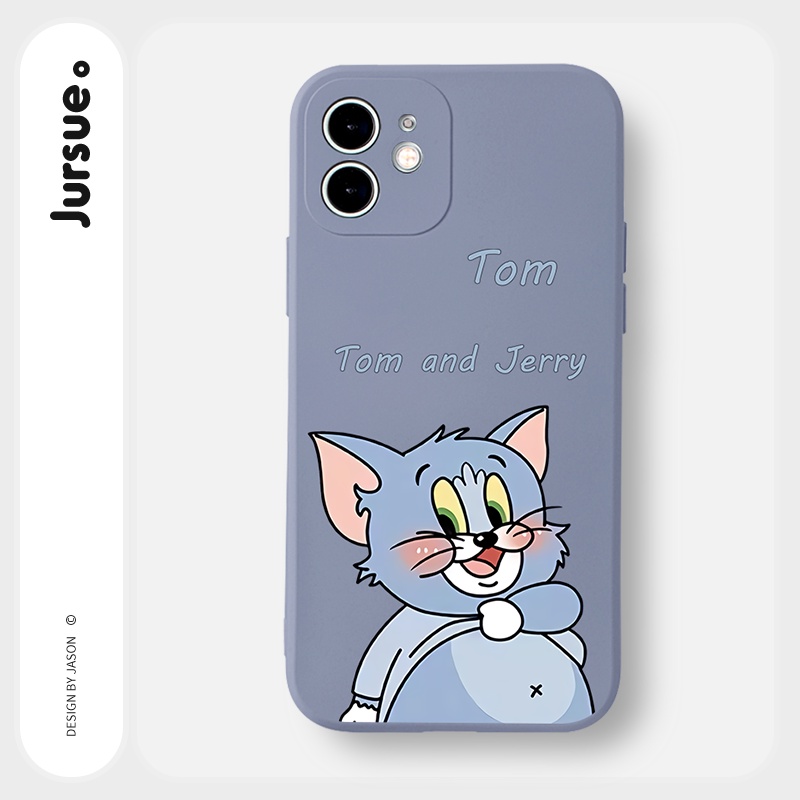 Ốp lưng JURSUE hoạt hình cặp đôi dễ thương đẹp Cho iPhone 14 13 12 11 Pro Max SE 2020 X XR XS 8 7 ip 6S 6 Plus kute Y2186