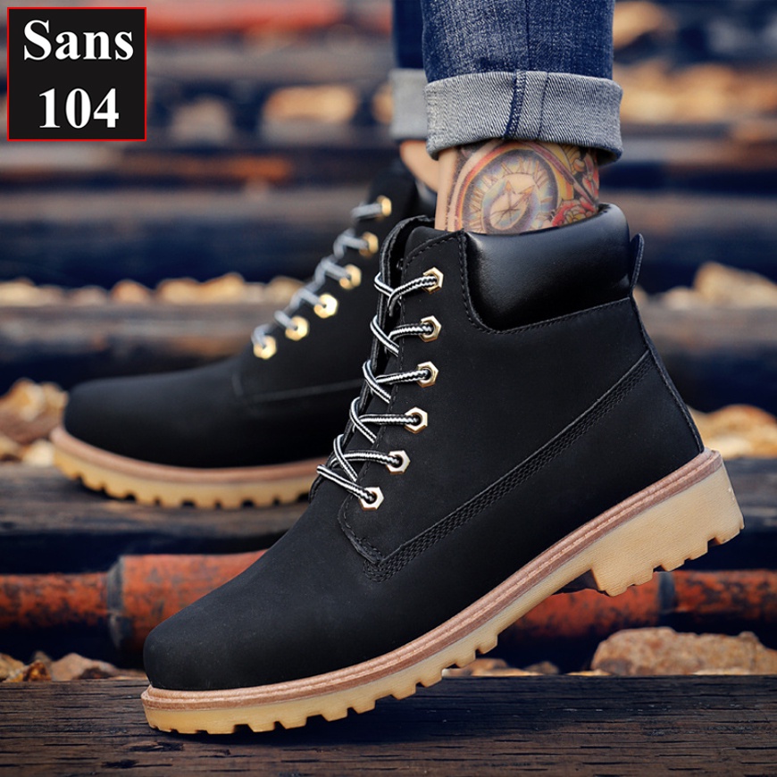 Boot nam martin Sans104 giầy cao cổ boost vàng đen nâu bigsize to 43 44 45 46 độn đế 6cm big size đẹp hàn quốc cao cấp
