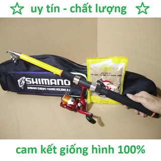 Bộ cần 3m shimand máy 3000 kèm túi shimano - tặng kèm mồi câu cá