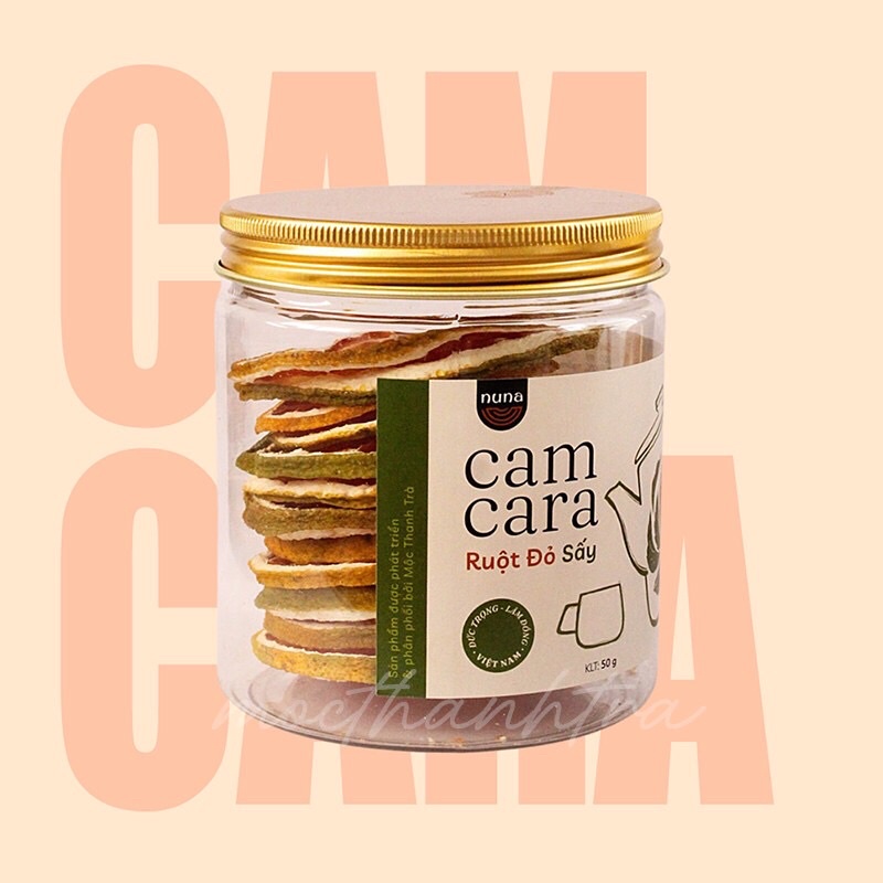 Cam Cara ruột đỏ cắt lát sấy lạnh Mộc Thanh Trà hũ 50G - pha chung Trà bạc hà, mật ong để tăng thêm mùi vị cho thức uống